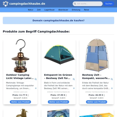 Screenshot campingdachhaube.de