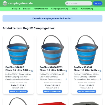 Screenshot campingeimer.de