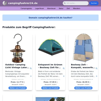 Screenshot campingfuehrer24.de