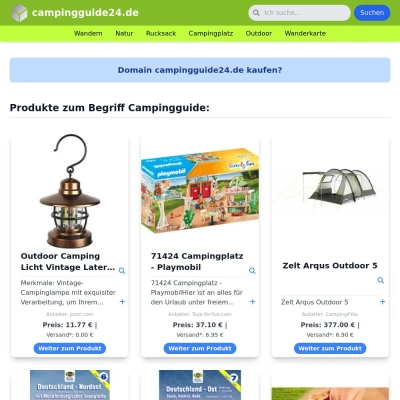 Screenshot campingguide24.de