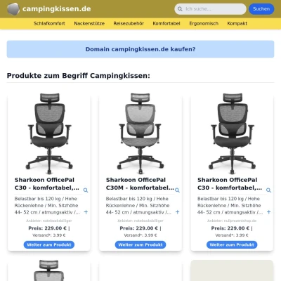 Screenshot campingkissen.de