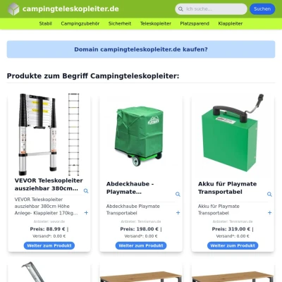 Screenshot campingteleskopleiter.de