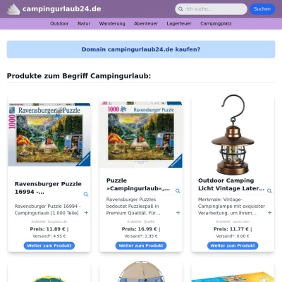 Screenshot campingurlaub24.de