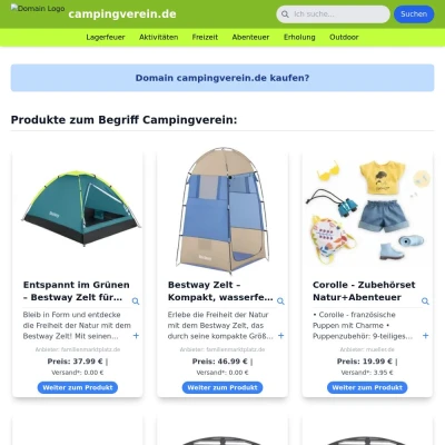 Screenshot campingverein.de