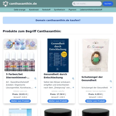 Screenshot canthaxanthin.de