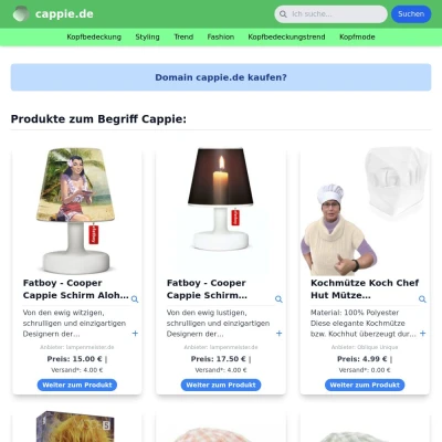 Screenshot cappie.de