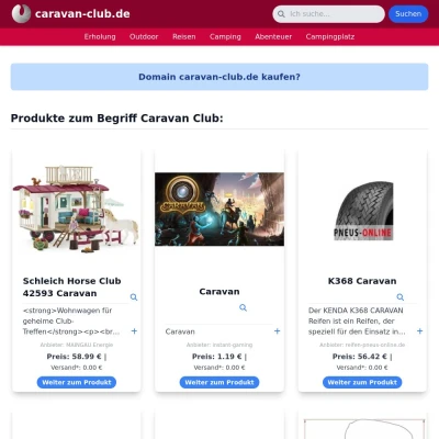 Screenshot caravan-club.de