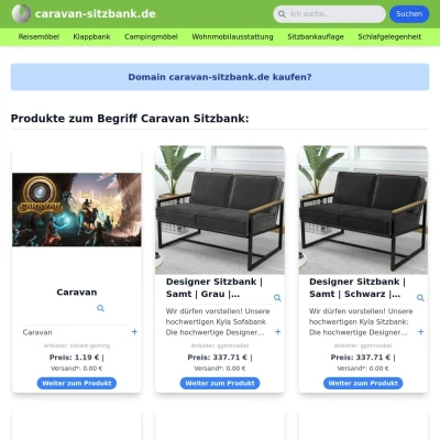 Screenshot caravan-sitzbank.de