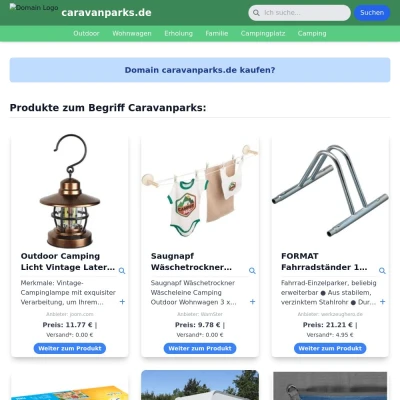Screenshot caravanparks.de