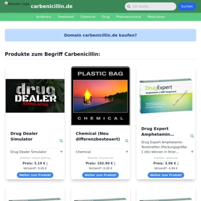 Screenshot carbenicillin.de