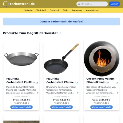 Screenshot carbonstahl.de