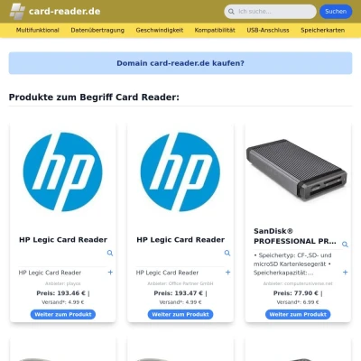 Screenshot card-reader.de