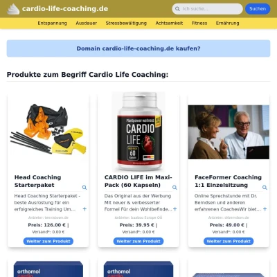 Screenshot cardio-life-coaching.de