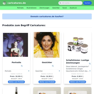 Screenshot caricatures.de