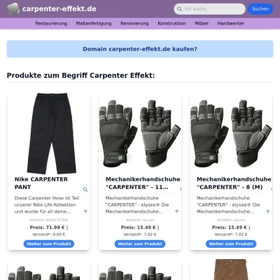 Screenshot carpenter-effekt.de