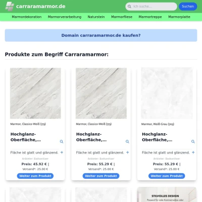 Screenshot carraramarmor.de