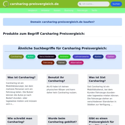 Screenshot carsharing-preisvergleich.de