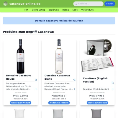 Screenshot casanova-online.de