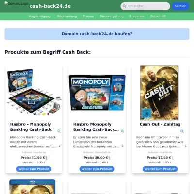 Screenshot cash-back24.de