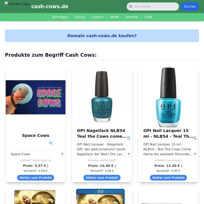 Screenshot cash-cows.de