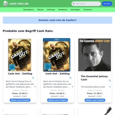 Screenshot cash-rain.de