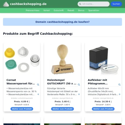 Screenshot cashbackshopping.de