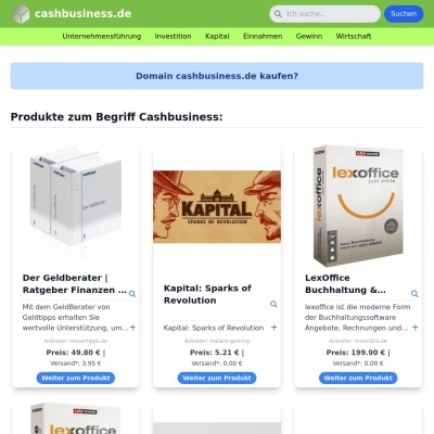 Screenshot cashbusiness.de