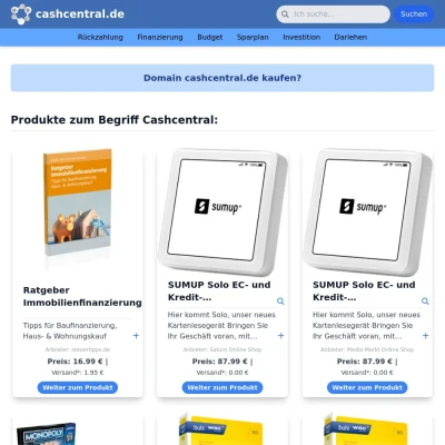 Screenshot cashcentral.de