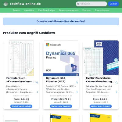 Screenshot cashflow-online.de