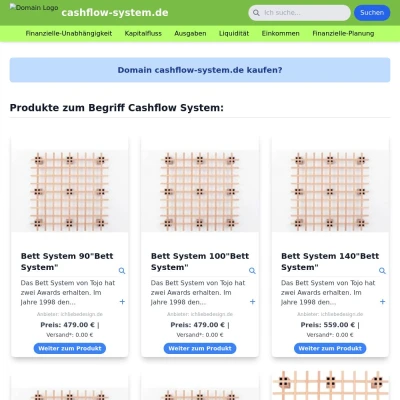 Screenshot cashflow-system.de