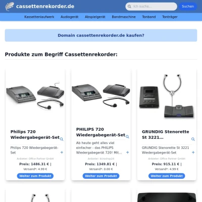 Screenshot cassettenrekorder.de