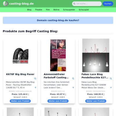 Screenshot casting-blog.de