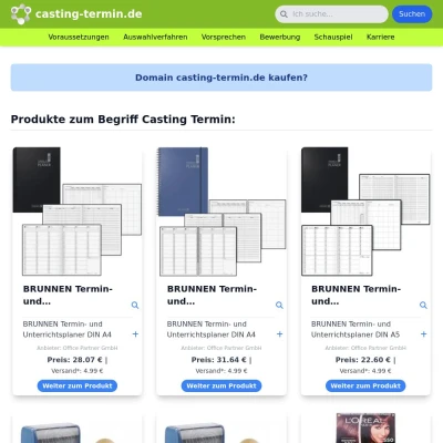 Screenshot casting-termin.de