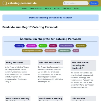 Screenshot catering-personal.de