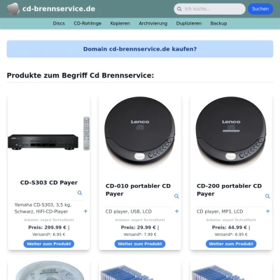 Screenshot cd-brennservice.de