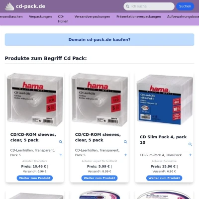 Screenshot cd-pack.de