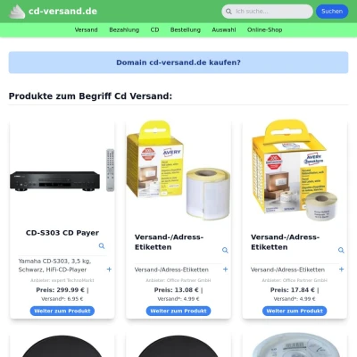 Screenshot cd-versand.de