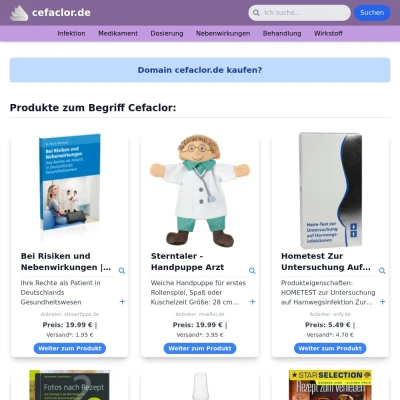 Screenshot cefaclor.de