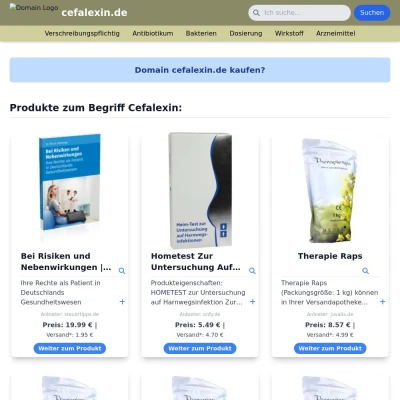 Screenshot cefalexin.de