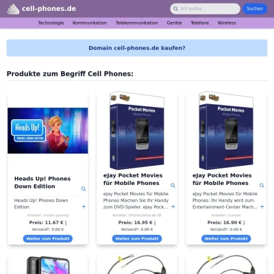 Screenshot cell-phones.de