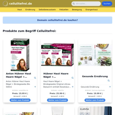 Screenshot cellulitefrei.de