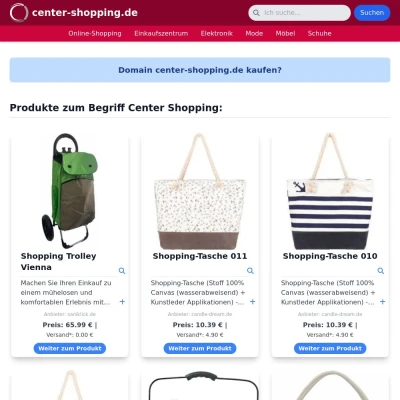 Screenshot center-shopping.de