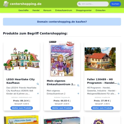 Screenshot centershopping.de