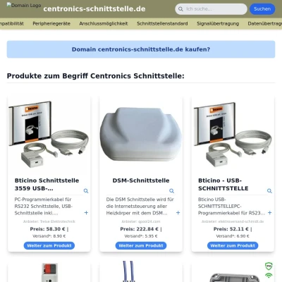 Screenshot centronics-schnittstelle.de