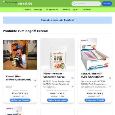 Screenshot cereal.de