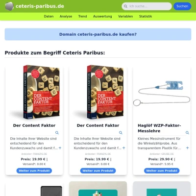 Screenshot ceteris-paribus.de