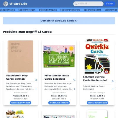 Screenshot cf-cards.de