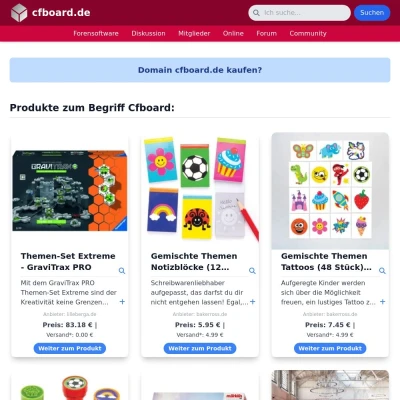 Screenshot cfboard.de