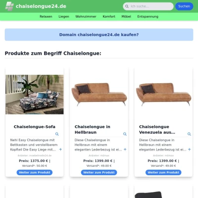 Screenshot chaiselongue24.de