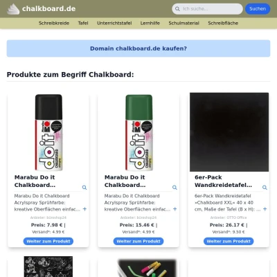 Screenshot chalkboard.de